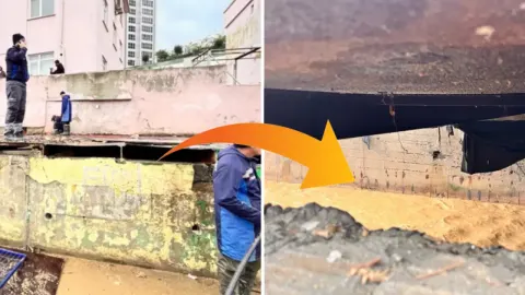 Ayazağa'da dere yatağındaki binalar yıkılıyor. İşte yıkım çalışmaları
