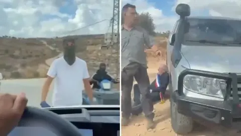Filistin topraklarını gasbeden İsrailliler, Batı Şeria'da Batılı diplomatların araçlarına saldırdı