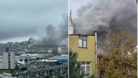 Son Dakika... Bayrampaşa'da sanayi sitesinde korkutan yangın
