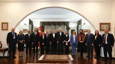 TBMM Başkanı Kurtulmuş, Türkiye'nin Bişkek Büyükelçiliğini ziyaret etti